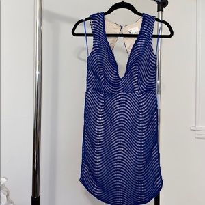 Flirty blue/nude party dress